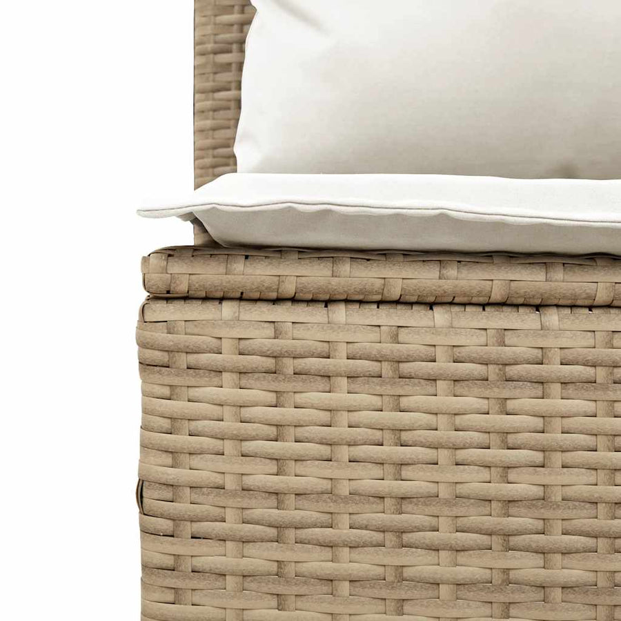 3-delige tuinset met kussens, beige polyrotan