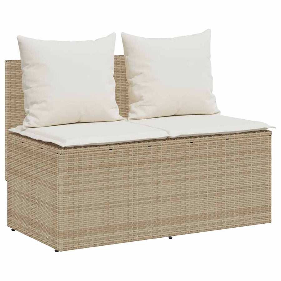 3-delige tuinset met kussens, beige polyrotan