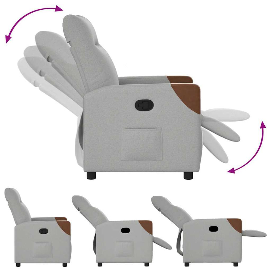 Fauteuil verstelbaar stof wolk grijs