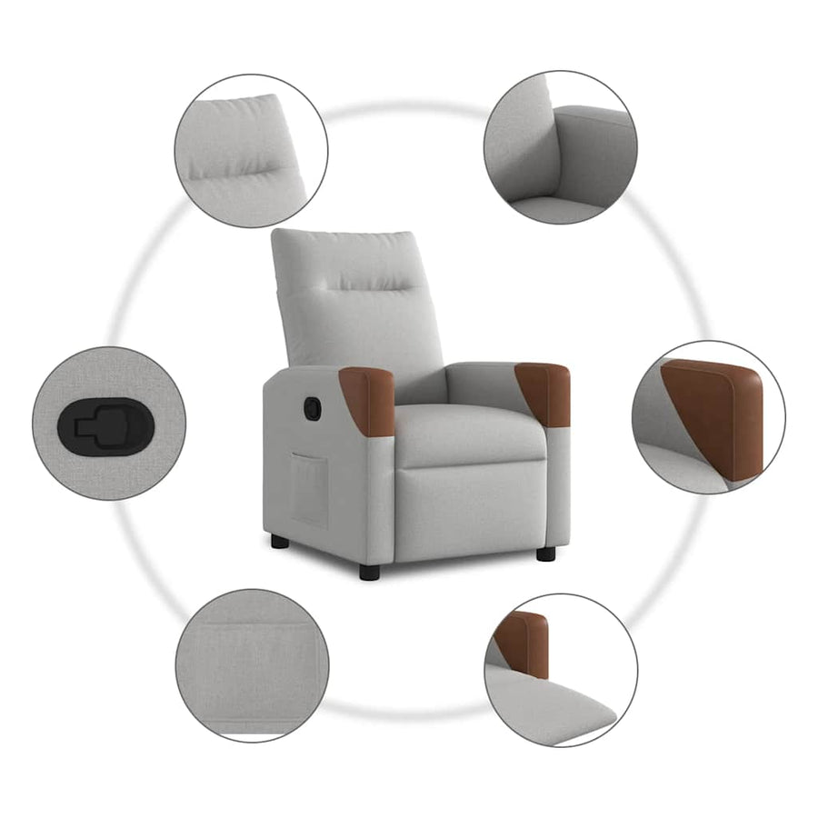 Fauteuil verstelbaar stof wolk grijs