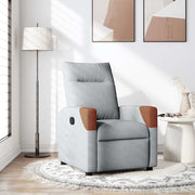 Fauteuil verstelbaar stof lichtgrijs 69x100x100 cm