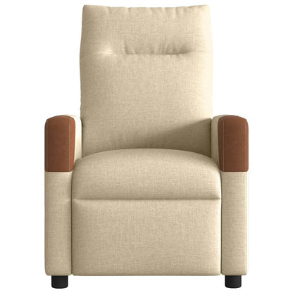 Fauteuil verstelbaar stof crèmekleurig