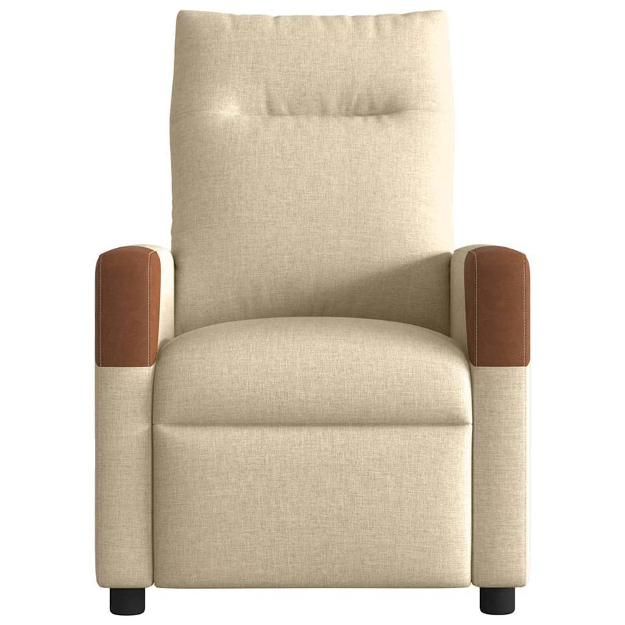 Fauteuil verstelbaar stof crèmekleurig