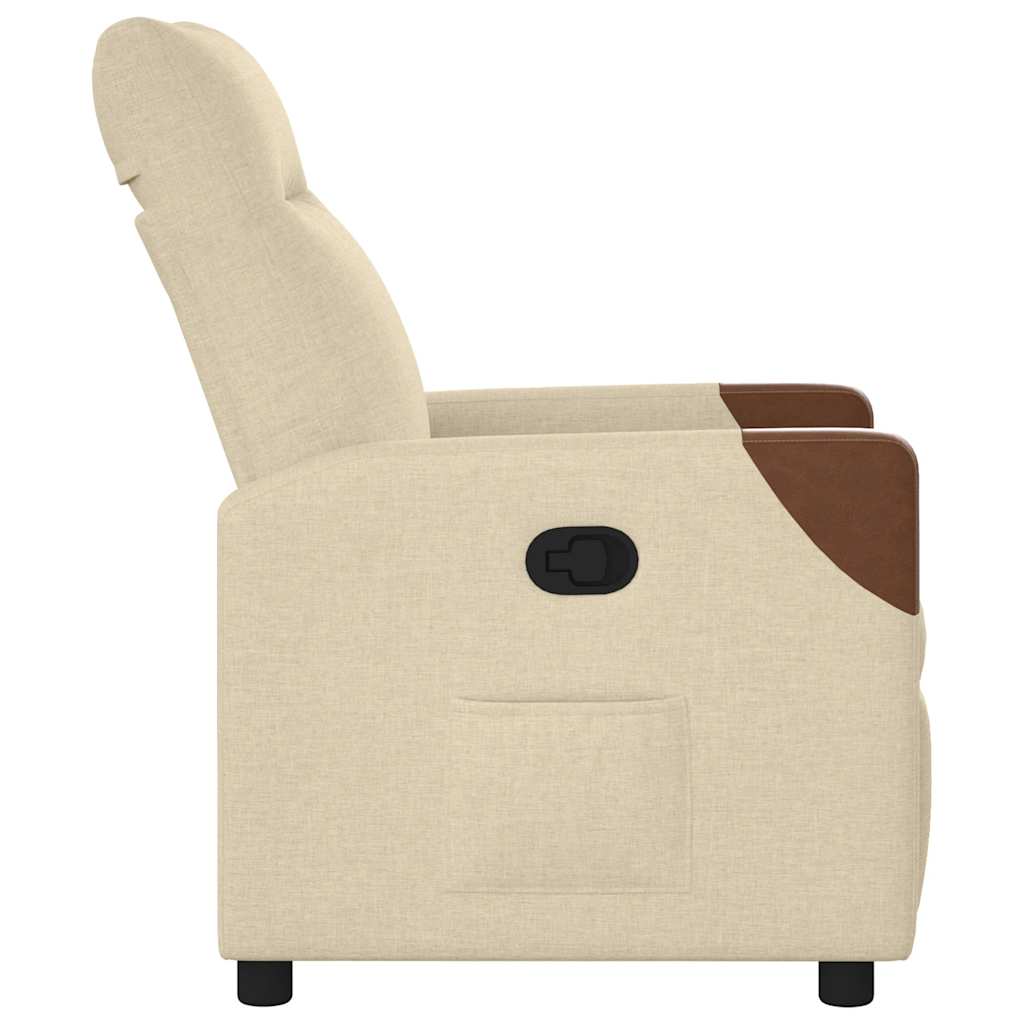 Fauteuil verstelbaar stof crèmekleurig