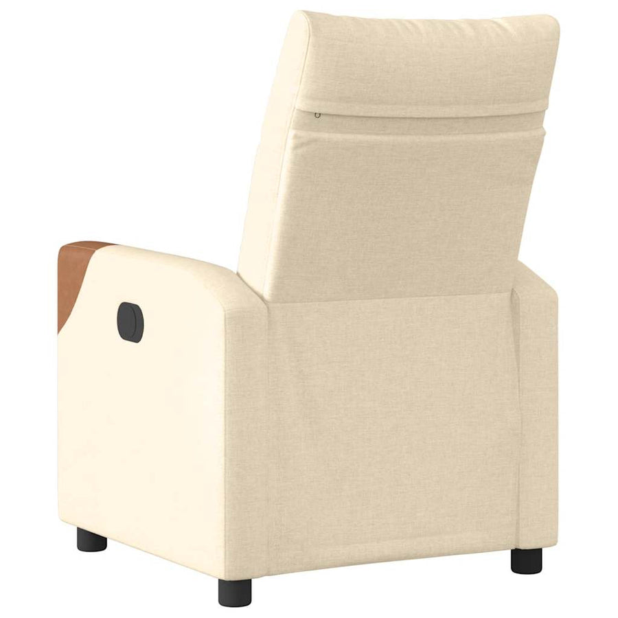 Fauteuil verstelbaar stof crèmekleurig