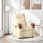Adjustable fabric armchair, cream-colored