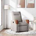 Fauteuil verstelbaar stof taupe 69x86x100 cm