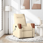 Massage chair adjustable fabric cream-colored