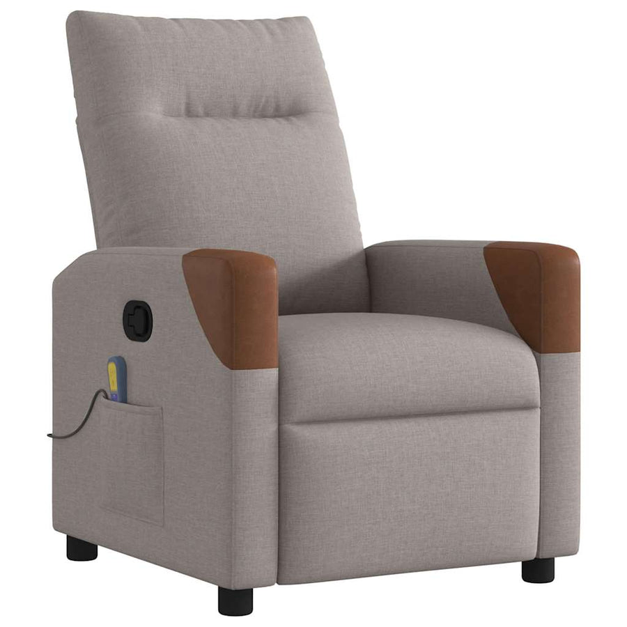 Massagestoel verstelbaar stof taupe