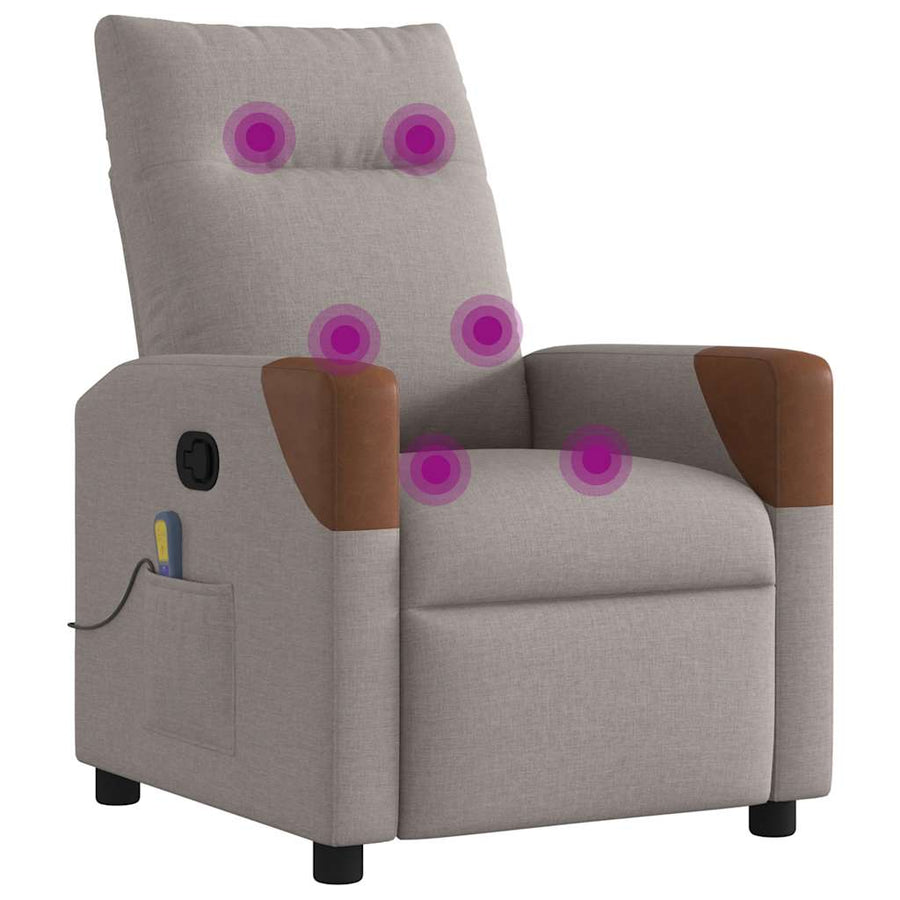Massagestoel verstelbaar stof taupe