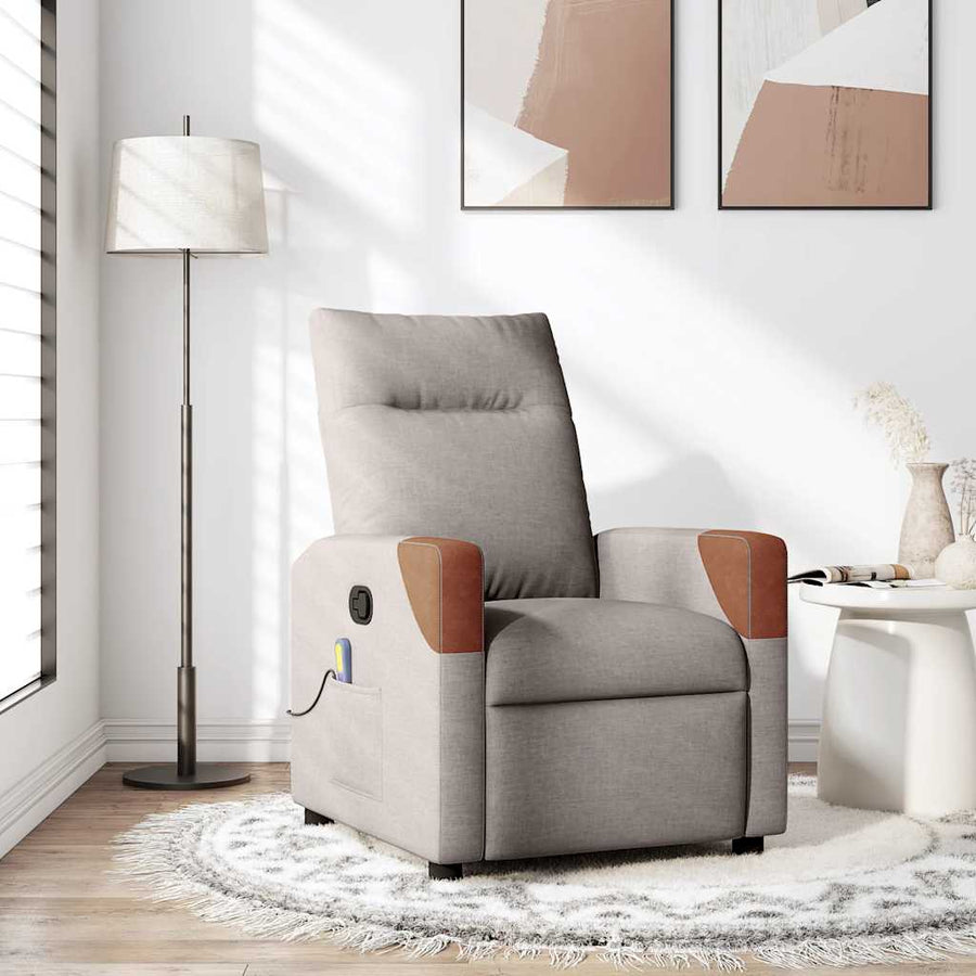 Massagestoel verstelbaar stof taupe