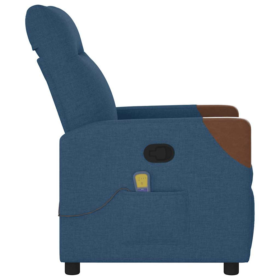 Massagestoel verstelbaar stof blauw