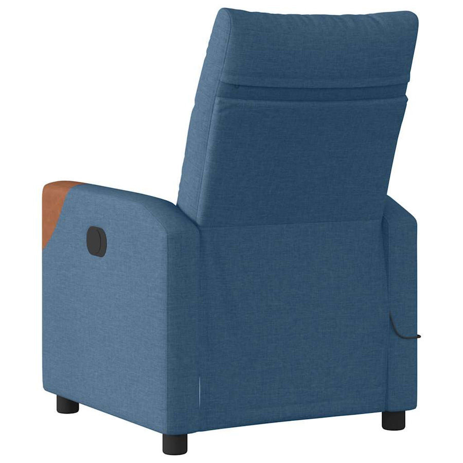 Massagestoel verstelbaar stof blauw