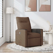 Fauteuil verstelbaar stof bruin 69x86x100 cm