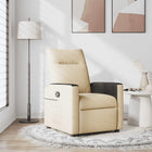Adjustable fabric armchair, cream-colored