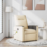 Massage chair adjustable fabric cream-colored