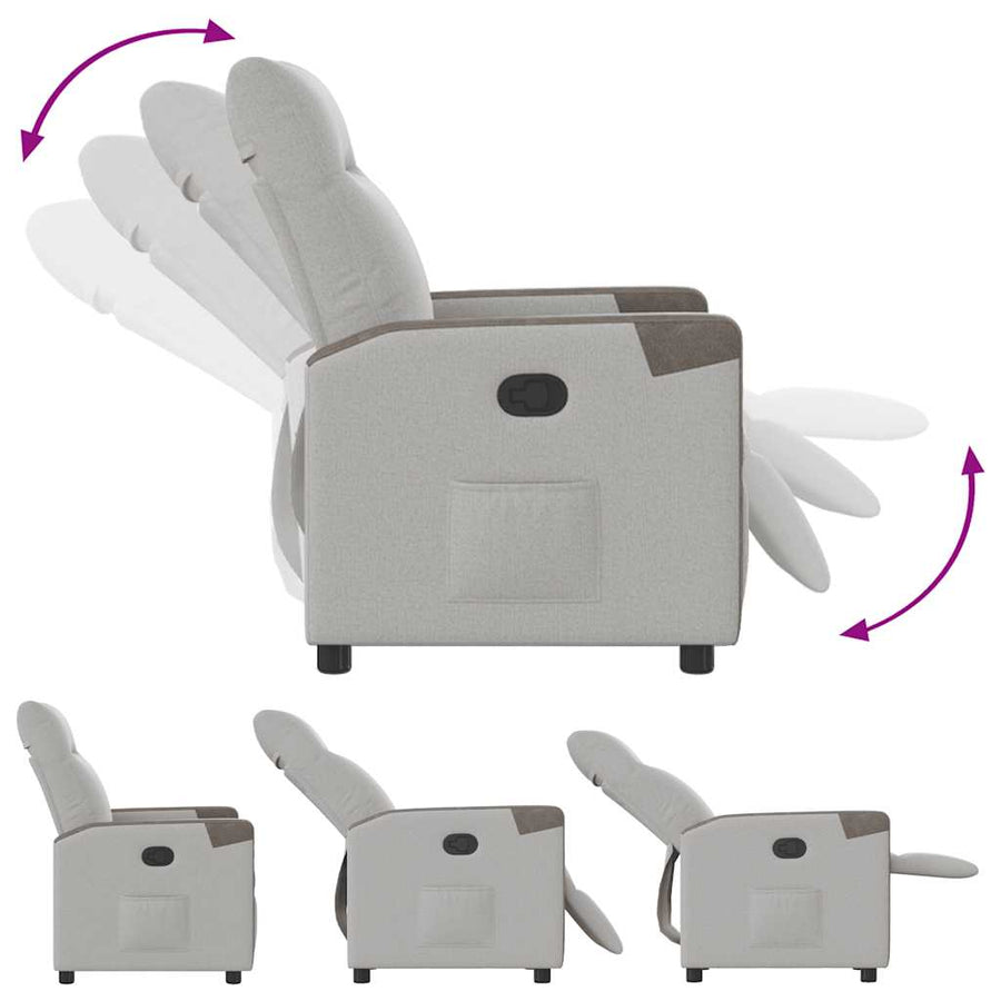 Fauteuil verstelbaar stof wolk grijs