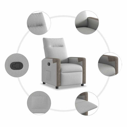 Fauteuil verstelbaar stof wolk grijs