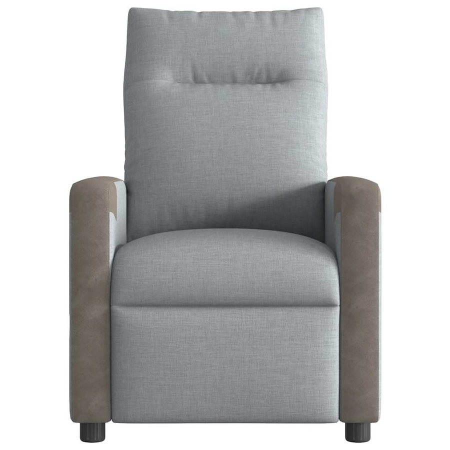 Fauteuil verstelbaar stof lichtgrijs