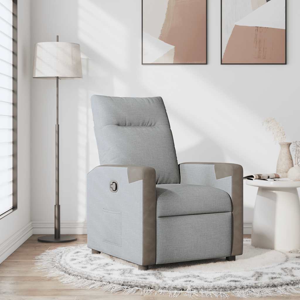 Fauteuil verstelbaar stof lichtgrijs