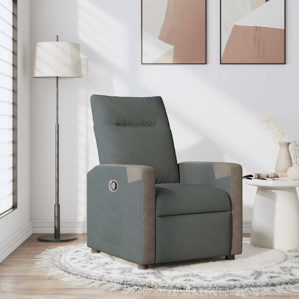 Fauteuil verstelbaar stof donkergrijs