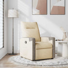 Adjustable fabric armchair, cream-colored
