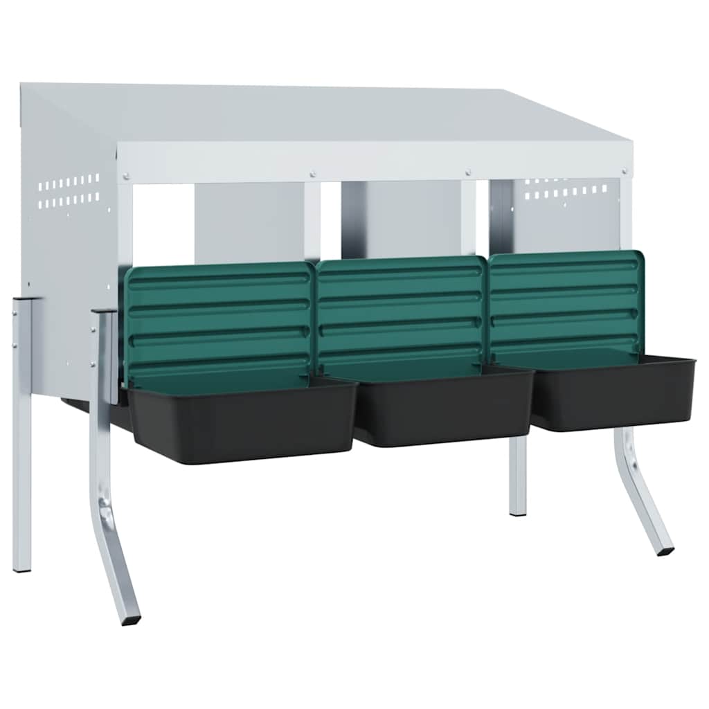 Kippennestkast 4 Compartimenten Met Poten Gegalvaniseerd Staal 110 x 50 x 63/68 cm