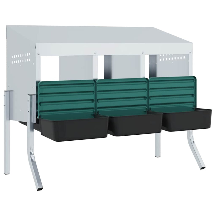 Kippennestkast 4 Compartimenten Met Poten Gegalvaniseerd Staal 110 x 50 x 63/68 cm