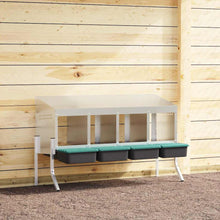 Kippennestkast 4 Compartimenten Met Poten Gegalvaniseerd Staal 110 x 50 x 63/68 cm