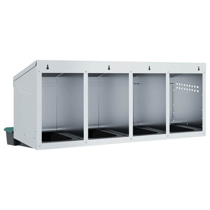 Kippennestkast 4 Compartimenten Wandmontage Gegalvaniseerd Staal 106 x 50 x 46 cm