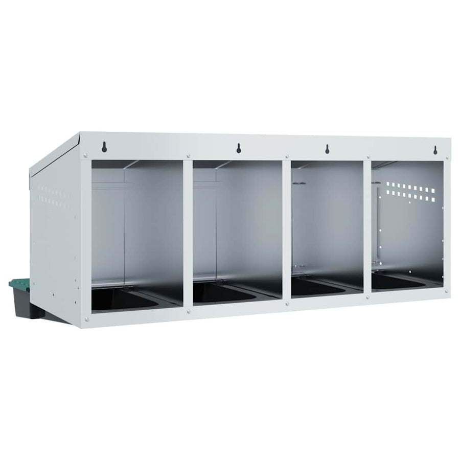 Kippennestkast 4 Compartimenten Wandmontage Gegalvaniseerd Staal 106 x 50 x 46 cm