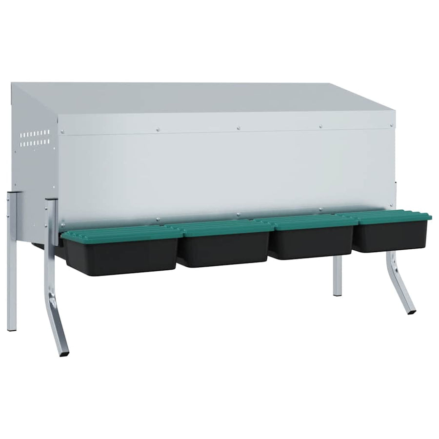 Kippennestkast 4 Compartimenten Met Poten Gegalvaniseerd Staal 110 x 50 x 63/68 cm