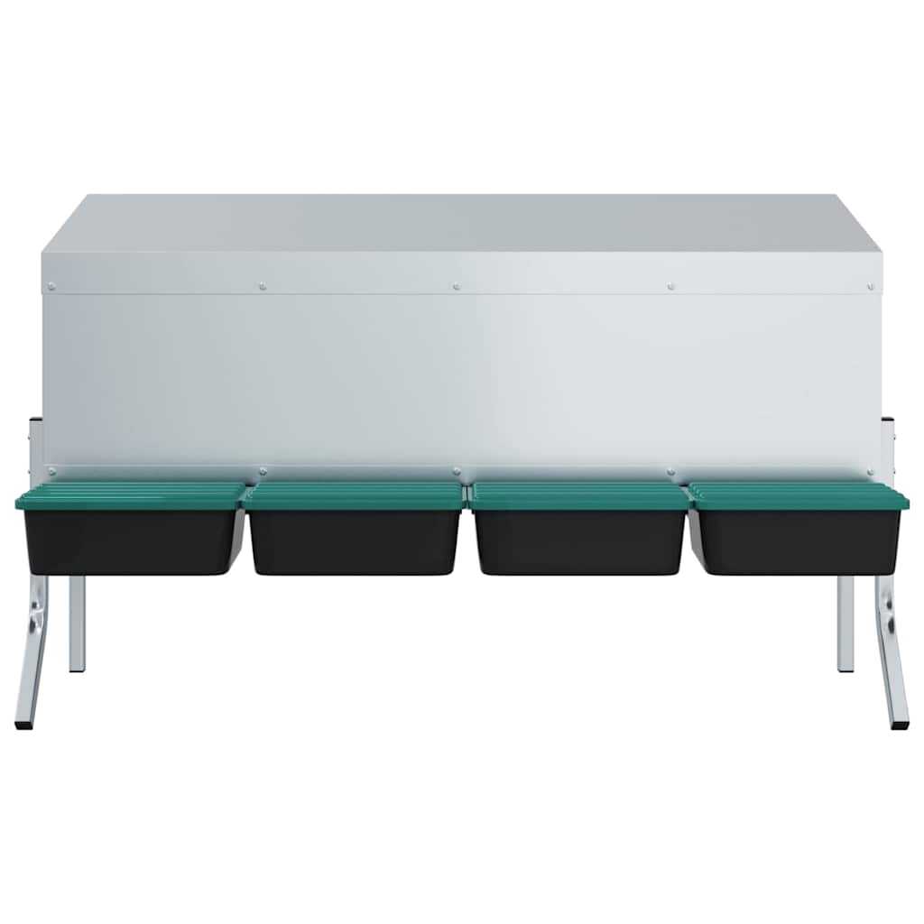 Kippennestkast 4 Compartimenten Met Poten Gegalvaniseerd Staal 110 x 50 x 63/68 cm