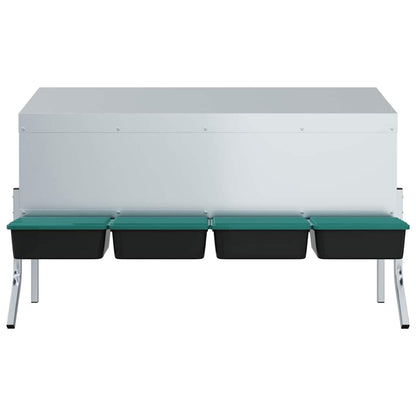 Kippennestkast 4 Compartimenten Met Poten Gegalvaniseerd Staal 110 x 50 x 63/68 cm