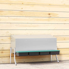 Kippennestkast 4 Compartimenten Met Poten Gegalvaniseerd Staal 110 x 50 x 63/68 cm