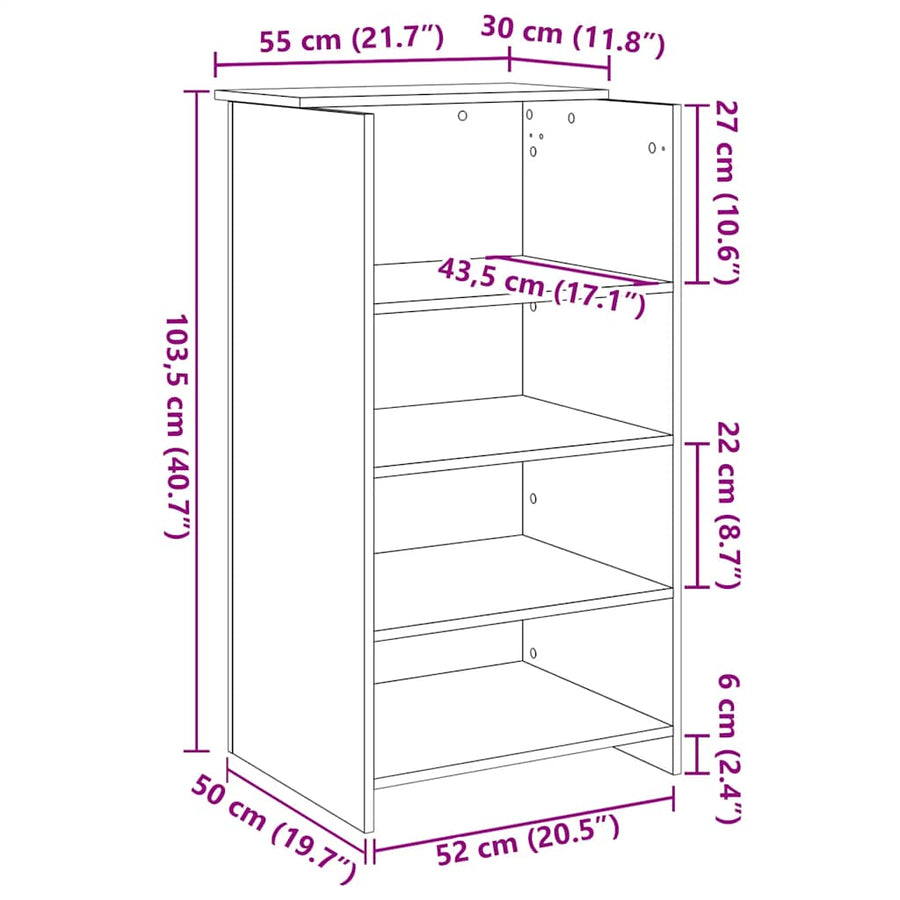 Receptiebalie 55x50x103,5 cm bewerkt hout wit