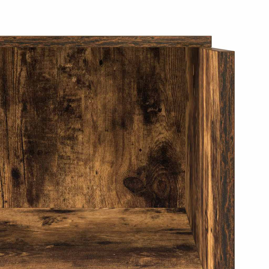 Receptiebalie 55x50x103,5 cm bewerkt hout gerookt eikenkleurig