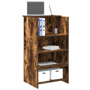 Receptiebalie 55x50x103,5 cm bewerkt hout gerookt eiken