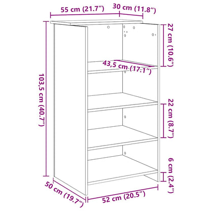 Receptiebalie 55x50x103,5 cm bewerkt hout grijs sonoma eiken
