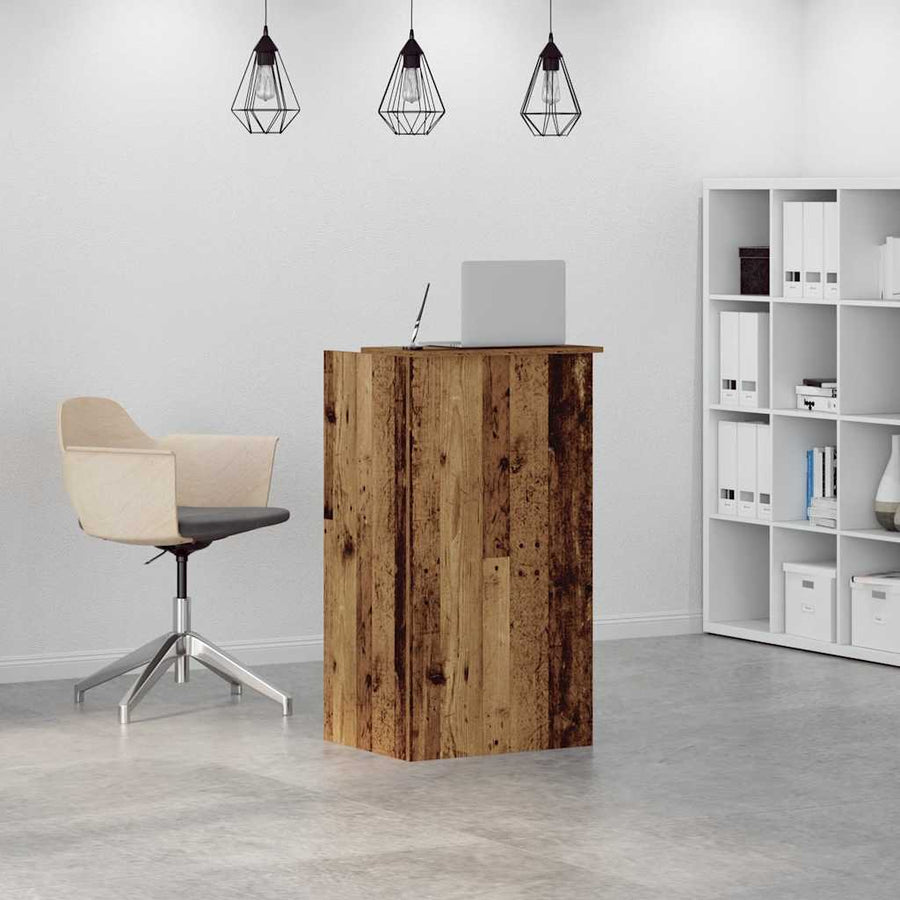 Receptiebalie 55X50X103,5 Cm Bewerkt Hout Kleurig 55 x 50 x 103.5 cm Oud hout