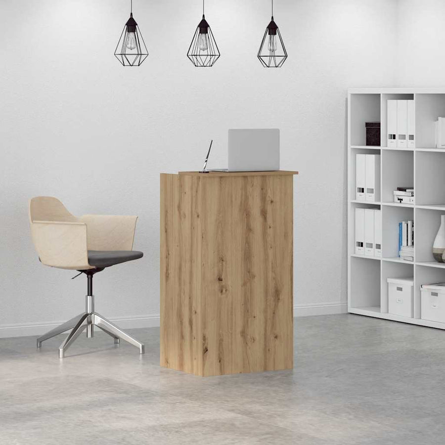Receptiebalie 55X50X103,5 Cm Bewerkt Hout Artisanaal Eikenkleur 55 x 50 x 103.5 cm artisanaal eikenkleurig