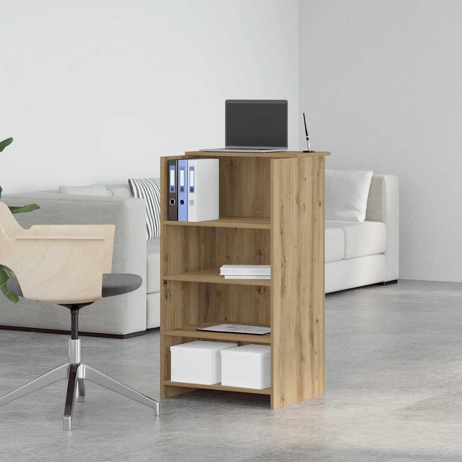 Receptiebalie 55X50X103,5 Cm Bewerkt Hout Artisanaal Eikenkleur 55 x 50 x 103.5 cm artisanaal eikenkleurig