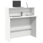 Reception desk white 100x50x103.5 cm engineered wood