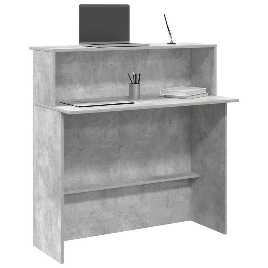 Receptiebalie 100x50x103,5 cm bewerkt hout betongrijs