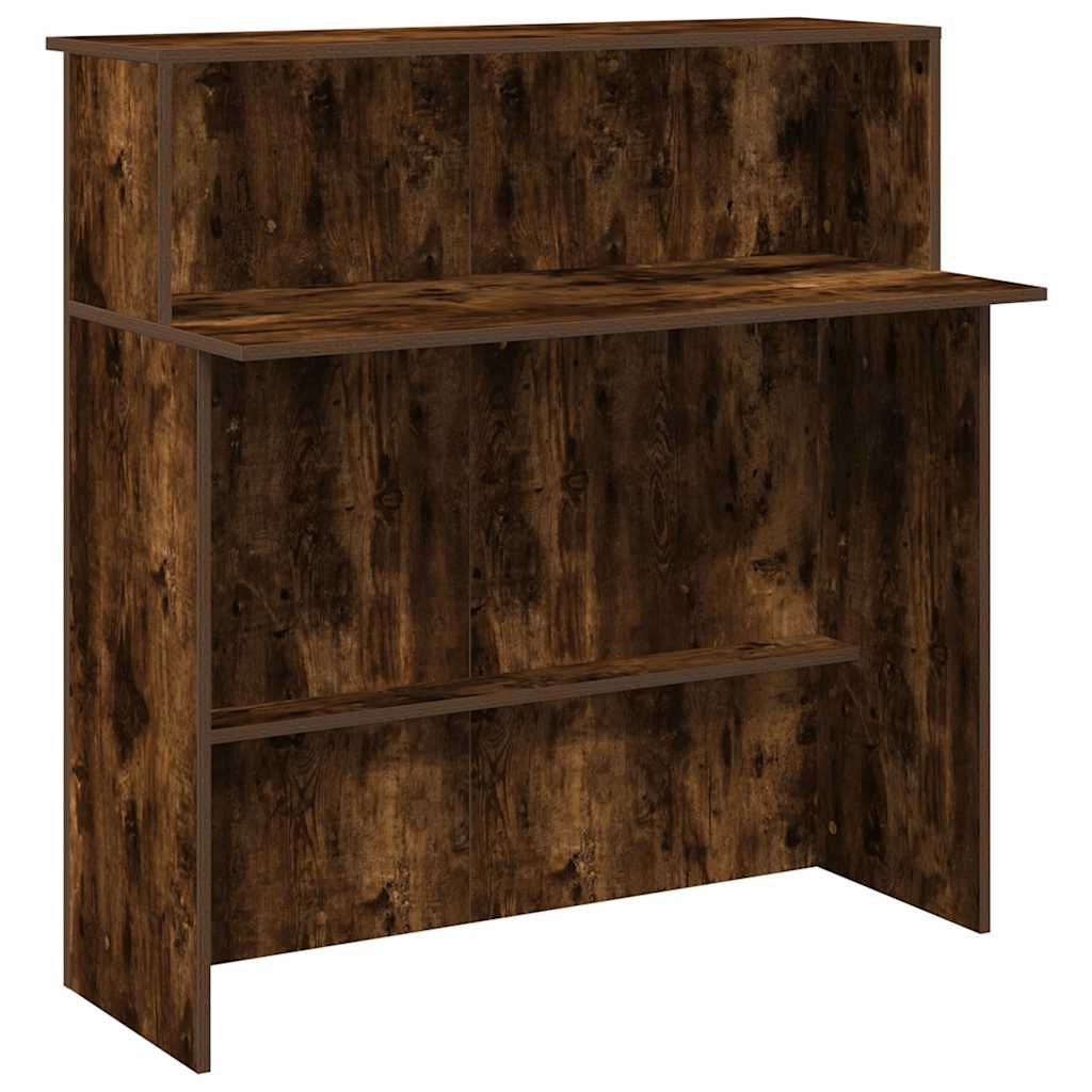 Receptiebalie 100x50x103,5 cm bewerkt hout gerookt eikenkleurig