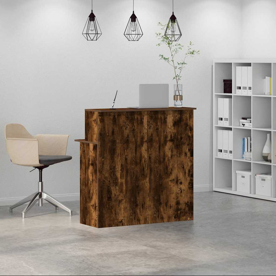 Receptiebalie 100x50x103,5 cm bewerkt hout gerookt eikenkleurig