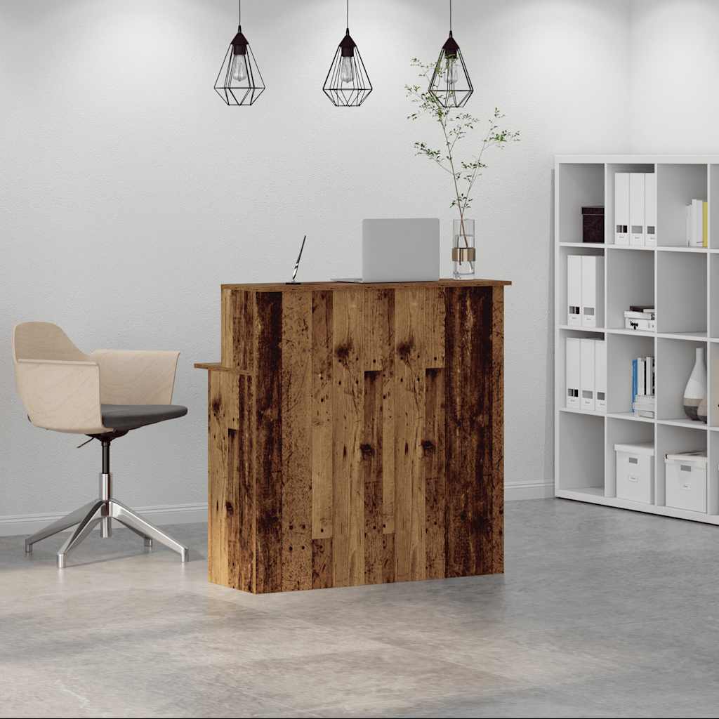 Receptiebalie 100x50x103,5 cm bewerkt hout oud houtkleurig
