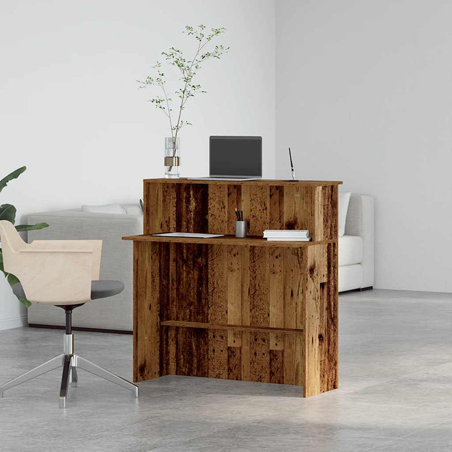 Receptiebalie 100x50x103,5 cm bewerkt hout oud houtkleurig
