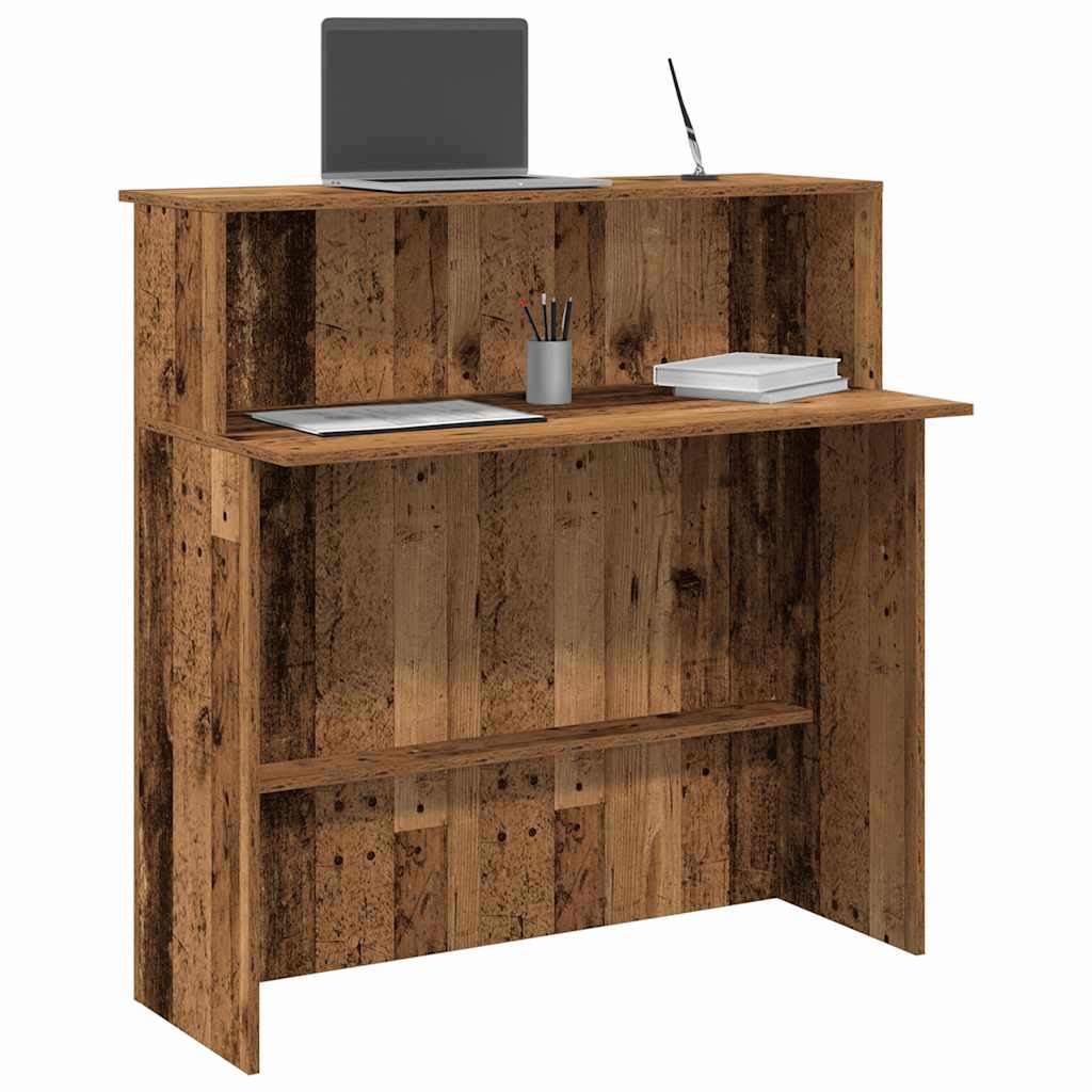 Receptiebalie 100x50x103,5 cm bewerkt hout oud houtkleurig