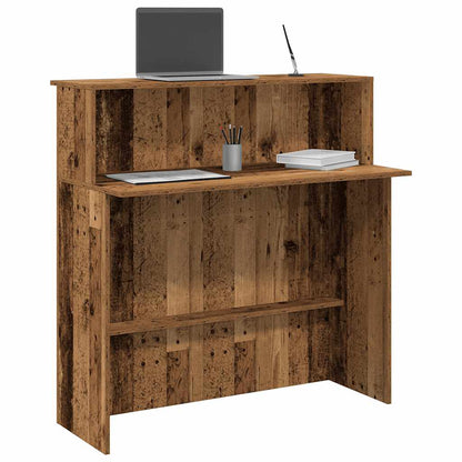 Receptiebalie 100x50x103,5 cm bewerkt hout oud houtkleurig
